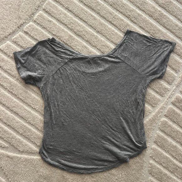Brandy Melville Light Grey Scoop Neck T Shirt, in OS - Picture 3 of 5